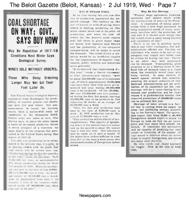 Coal Shortage clipping